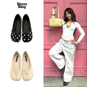 Giày búp bê móng ngựa Tabi Shoes by BloomBling - Giày búp bê móng ngựa mũi chẻ nữ đế bệt không quai da mềm cao cấp