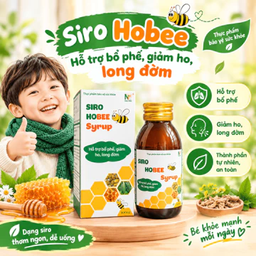 Siro ho Hobee thảo dược bổ phế, giảm ho, long đờm 100ml dùng được cho trẻ sơ sinh, trẻ em