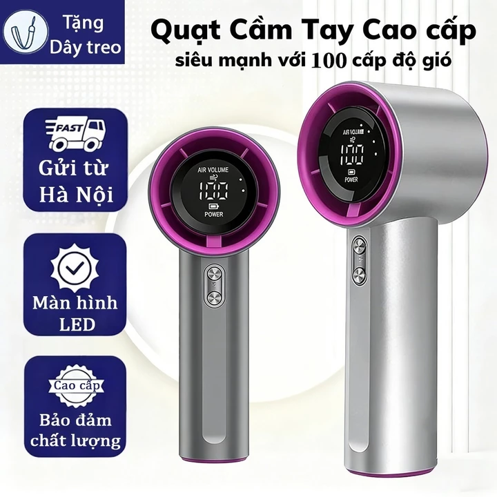 ⚡Quạt tích điện⚡Màn LED 4000mAh Sạc Nhanh Quạt tích điện gió mạnh tốc độ cao Quạt tích điện di động