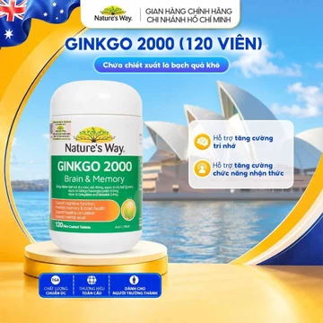 Viên Uống Tuần Hoàn Não Nature's Way High Strength Ginkgo Biloba Tăng Cường Trí Nhớ, Hỗ Trợ Ngủ Ngon