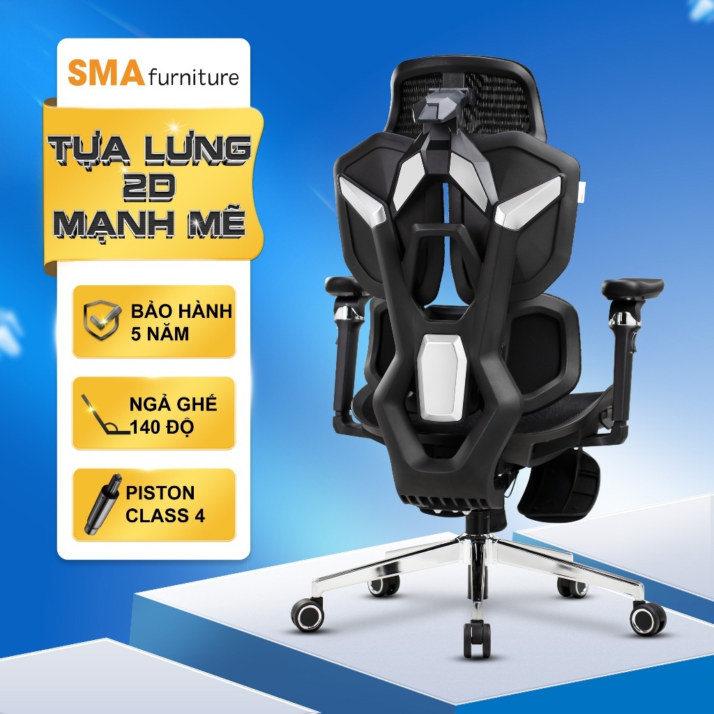 Ghế công thái học đạm chất gaming SMA Furniture Gaming-X Bảo hành 5 năm, Piston Calss 4, Ngả ghế 140 độ | BigBuy360 - bigbuy360.vn
