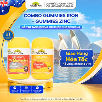 Combo Kẹo Dẻo Iron+ Vitamin C và Vitamin C+ ZinC Bổ Sung Sắt, Kẽm, Vitamin C Giúp Trẻ Ăn Ngon Miệng, Tăng Đề Kháng