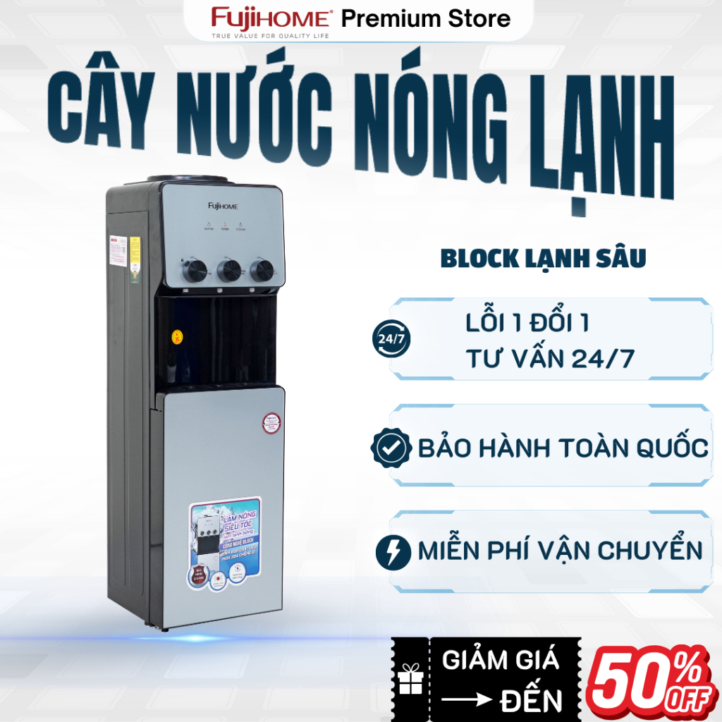 Cây nước nóng lạnh Block FUJIHOME WD677C nước lạnh sâu ~10 độ C, làm nóng nhanh, có khóa vòi nóng