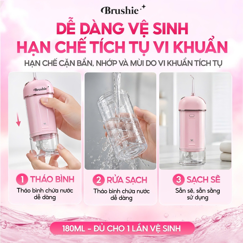 [ShopeeVIP] Tăm Nước Brushie Ultra Clean 16 Chế Độ Làm Sạch, Flossie Gấp Gọn Du Lịch, SVIP | BigBuy360 - bigbuy360.vn