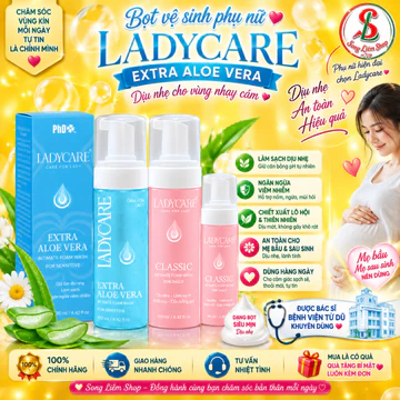 Bọt Vệ Sinh Phụ Nữ Ladycare Classic, Ladycare Extra Aloe Vera, Dung Dịch Vệ Sinh Phụ Nữ Dạng Tạo Bọt
