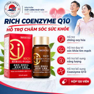Hộp 120 Viên Rich Coenzyme Q10 Nhật Bản Hỗ Trợ Chống Oxy Hóa Và Sức Khỏe Tim Mạch