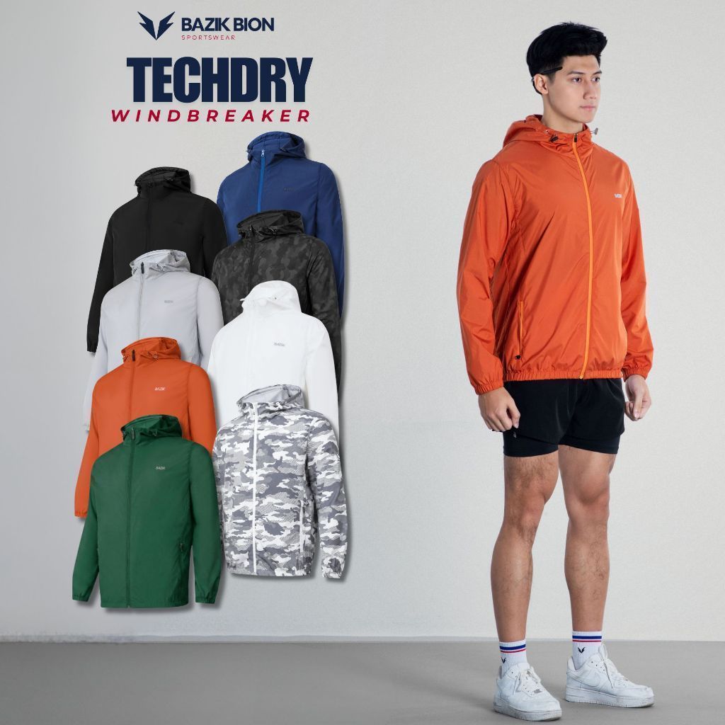 Áo Khoác Gió Chống Nắng Trượt Nước 1 Lớp BAZIK TechDry Thể Thao SIÊU NHẸ, Thoải Mái Vận Động, Đi Làm, Đi Chơi - A32