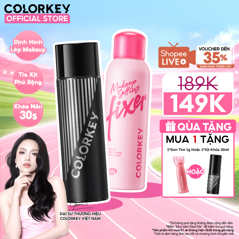 [BEST SELLER] Xịt Khóa Nền Colorkey 100ml - Kiềm Dầu, Giữ Makeup Lâu Trôi, Không Mốc Nền, Hỗ Trợ Cấp Ẩm Nhẹ