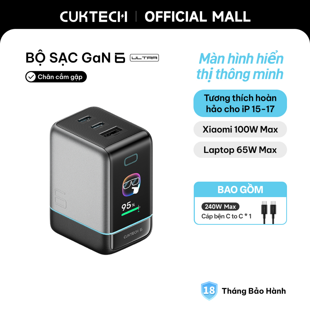 CUKTECH 120W 25000mAh Sạc Nhanh Công Suất Cao Pin Dự Phòng – Hỗ Trợ Xiaomi 120W Laptop 100W Samsung 45W iP18/17/16 – ảnh mô tả chi tiết 19
