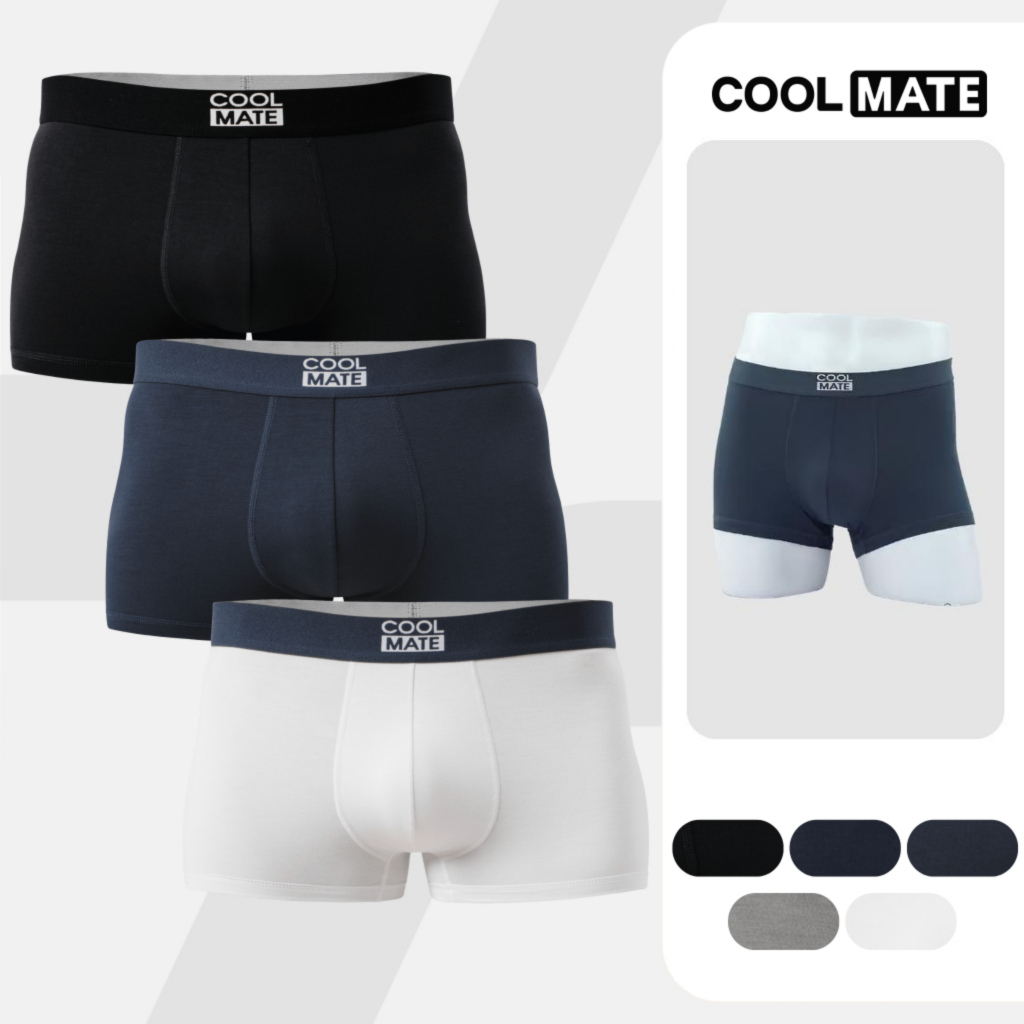 Combo 3 quần lót nam dáng Trunk Bamboo mềm mại, kháng khuẩn, thấm hút tốt Coolmate