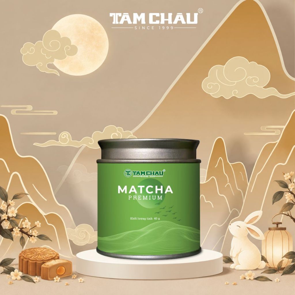[TÂM CHÂU] Bột Matcha Premium 40g – Búp Trà Hái Tay, Che Lưới, Vị Umami, Hậu Ngọt Sâu