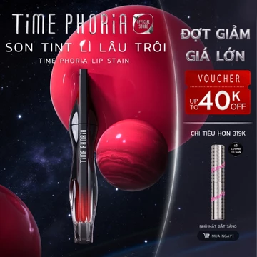 [tlinh choice]Son tint lì lâu trôi TIMEPHORIA STELLAR DUST LIP STAIN bóng mượt, bền màu không lem không dính cốc 5ML