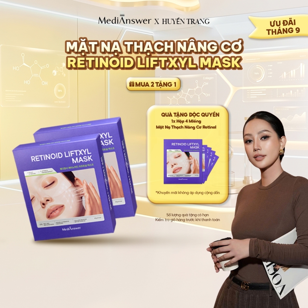 [COMBO Huyền Trang] 2 Hộp Mặt Nạ Thạch Retinol Nâng Cơ Đàn Hồi Săn Chắc Da MediAnswer Retinoid Liftxyl Mask 43g