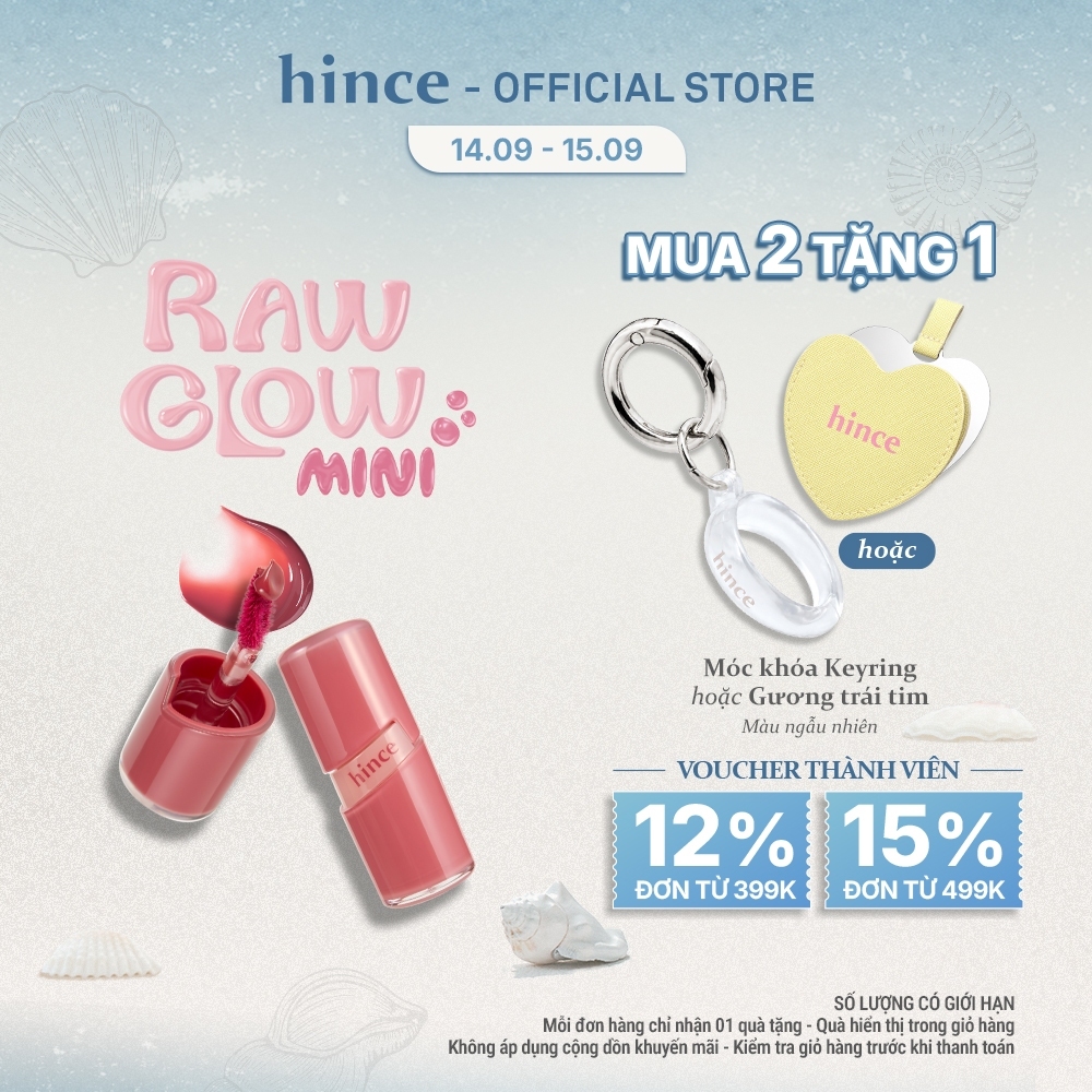 [Mini] Son gel tint căng bóng tự nhiên hince Raw Glow Gel Tint Mini