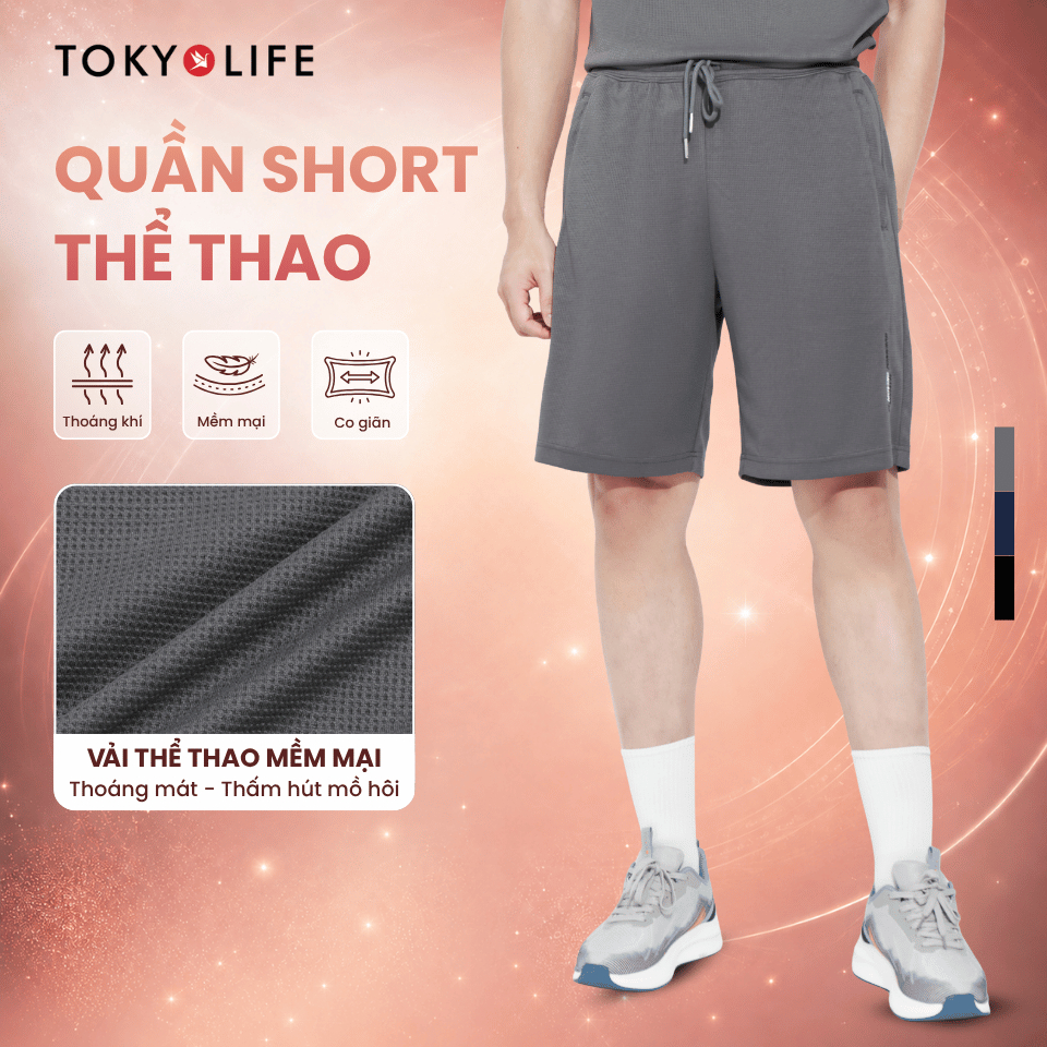  Quần soóc nam cạp chun luồn dây TOKYOLIFE 40000438/C7SHP901P 