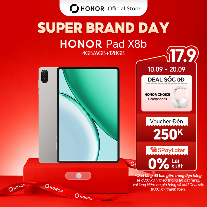 Máy Tính Bảng HONOR Pad X8b 4/6 GB+128GB | Màn Hình TFT LCD 11" 90Hz | Snapdragon 680 4G |  Pin 10100mAh | BH 18 Tháng
