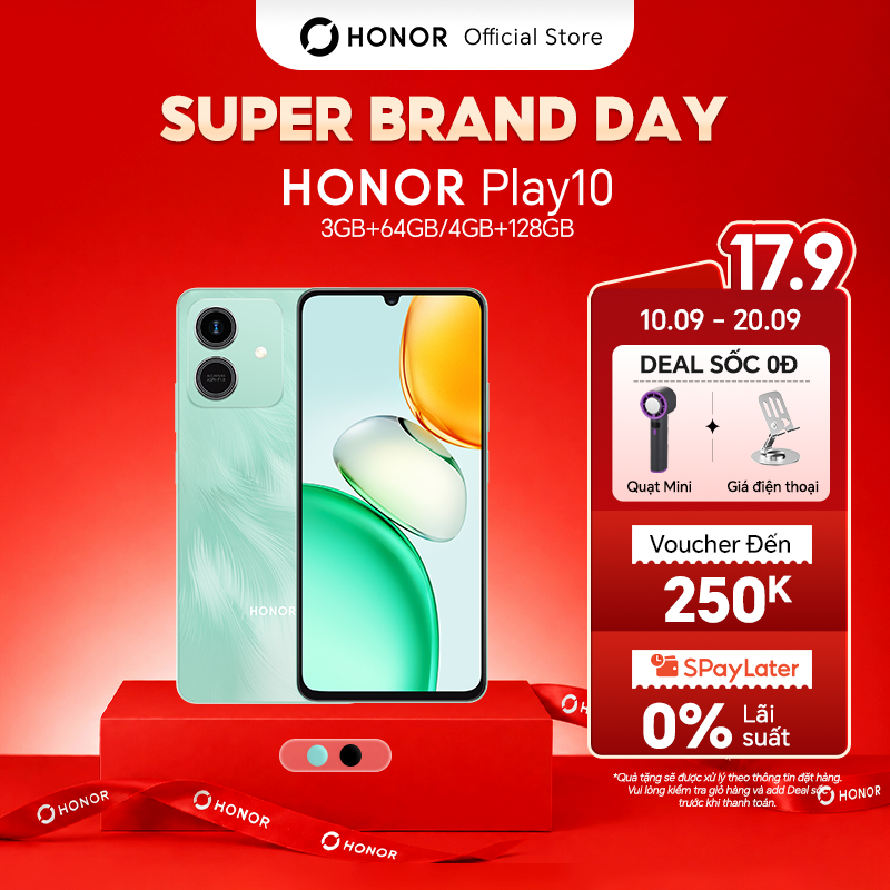 Điện thoại Honor Play 10 4GB+128GB/3GB+64GB | Pin 5000mAh | Màn hình 6.74" | Bảo hành 18 Tháng