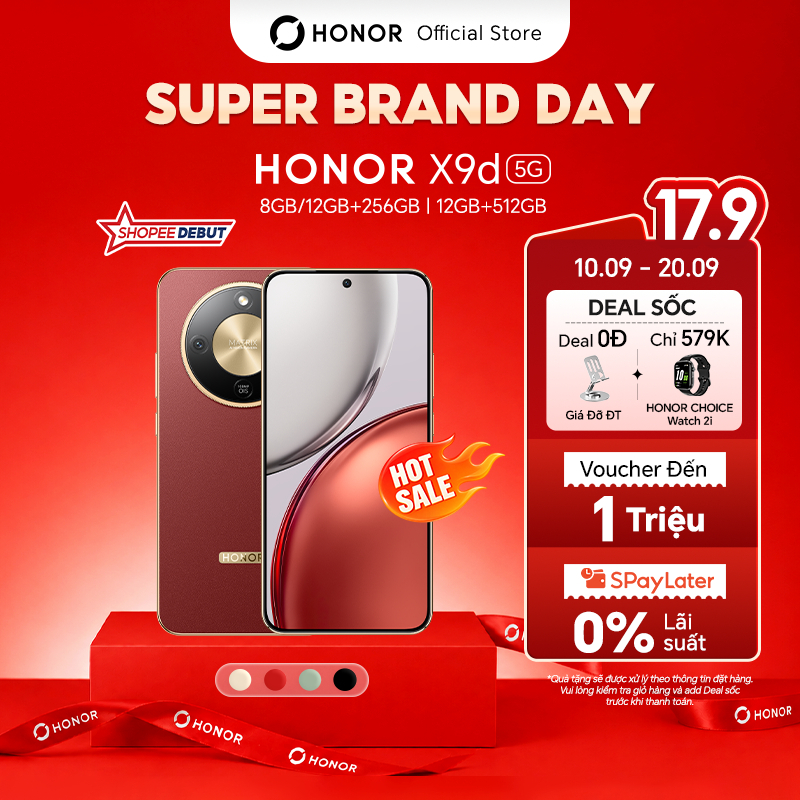 [ƯU ĐÃI ĐỘC QUYỀN] Điện Thoại HONOR X9d 5G 8GB/12GB + 256GB/512GB | Pin 8300mAh | Camera AI OIS 108 MP| BH 24 Tháng