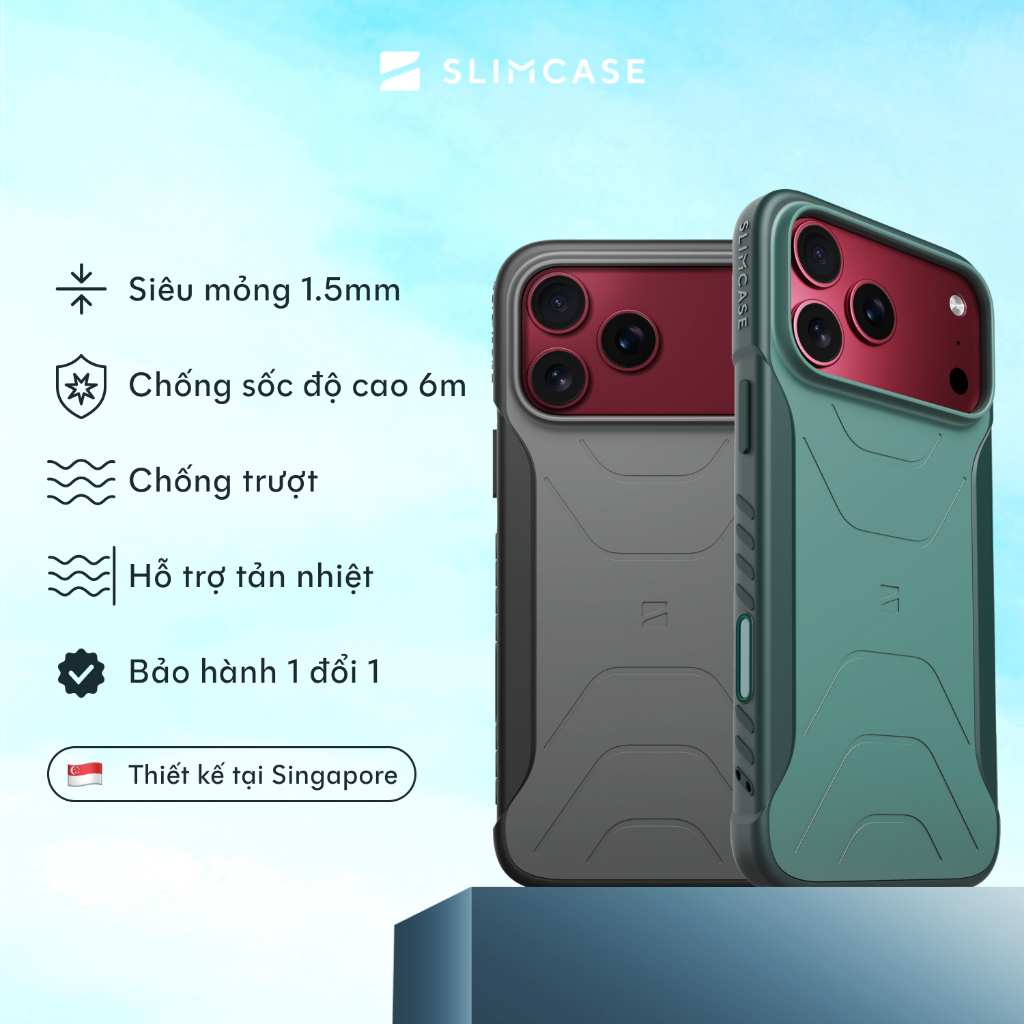 Ốp lưng ROVER iPhone 18 / 17 /16 Series SLIMCASE - Chống sốc, tản nhiệt, bảo hành 2 năm
