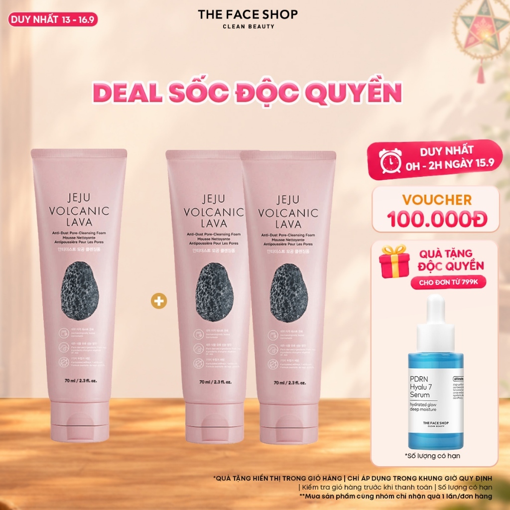 [SALE]Combo Sữa Rửa Mặt Làm Sạch Thefaceshop Jeju Volcanic (tùy chọn combo)