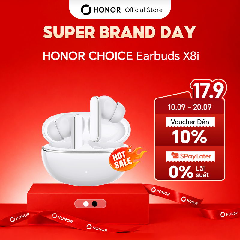 Tai Nghe Bluetooth HONOR Choice Earbuds X8i | Bluetooth 6.0 | Kết Nối 2 Thiết Bị | Pin 44 giờ | BH 12 tháng - Màu Trắng