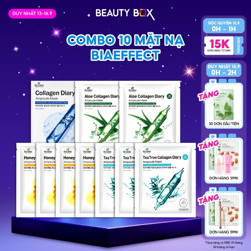 [Săn Sale] [10 miếng/20 miếng] Combo Mặt Nạ Collagen BIAIfekt Dưỡng Ẩm, Săn Chắc Da Diary Ampoule Mask 25ml