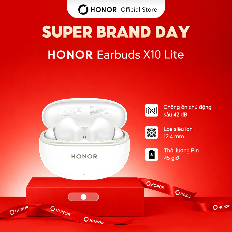 Tai Nghe Honor Earbuds X10 Lite | Khử Tiếng Ồn Chủ Động | Thời Lượng Pin Lên Đến 45H | Bluetooth 5.4 | Bảo Hành 12 Tháng