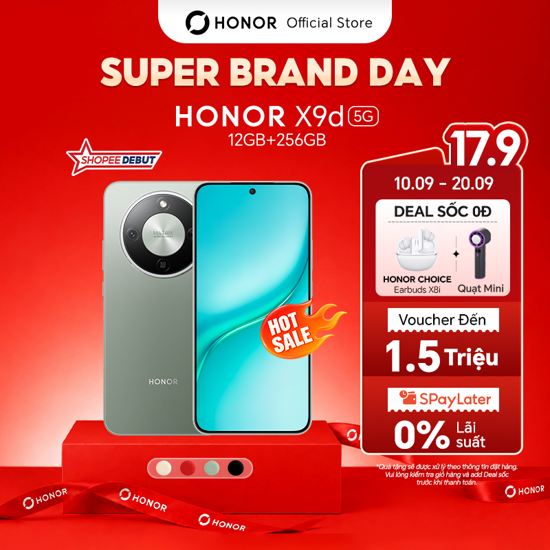 [ƯU ĐÃI ĐỘC QUYỀN] Điện Thoại HONOR X9d 5G 12GB + 256GB | Pin 8300mAh | Camera AI OIS 108 MP| BH 24 Tháng
