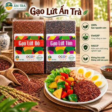 [SIÊU NGON] Gạo Lứt Tím Than (Đỏ) Hữu Cơ Gạo Lứt Ấn Trà Đặc Sản OCOP Cho Người Ăn Eat Clean Ăn Kiêng
