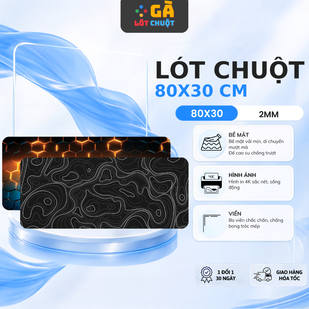 Tấm lót chuột bàn máy tính, lót chuột cỡ lớn 80x30 dày 3mm đa dạng mẫu mã hoa tiết sắc nét