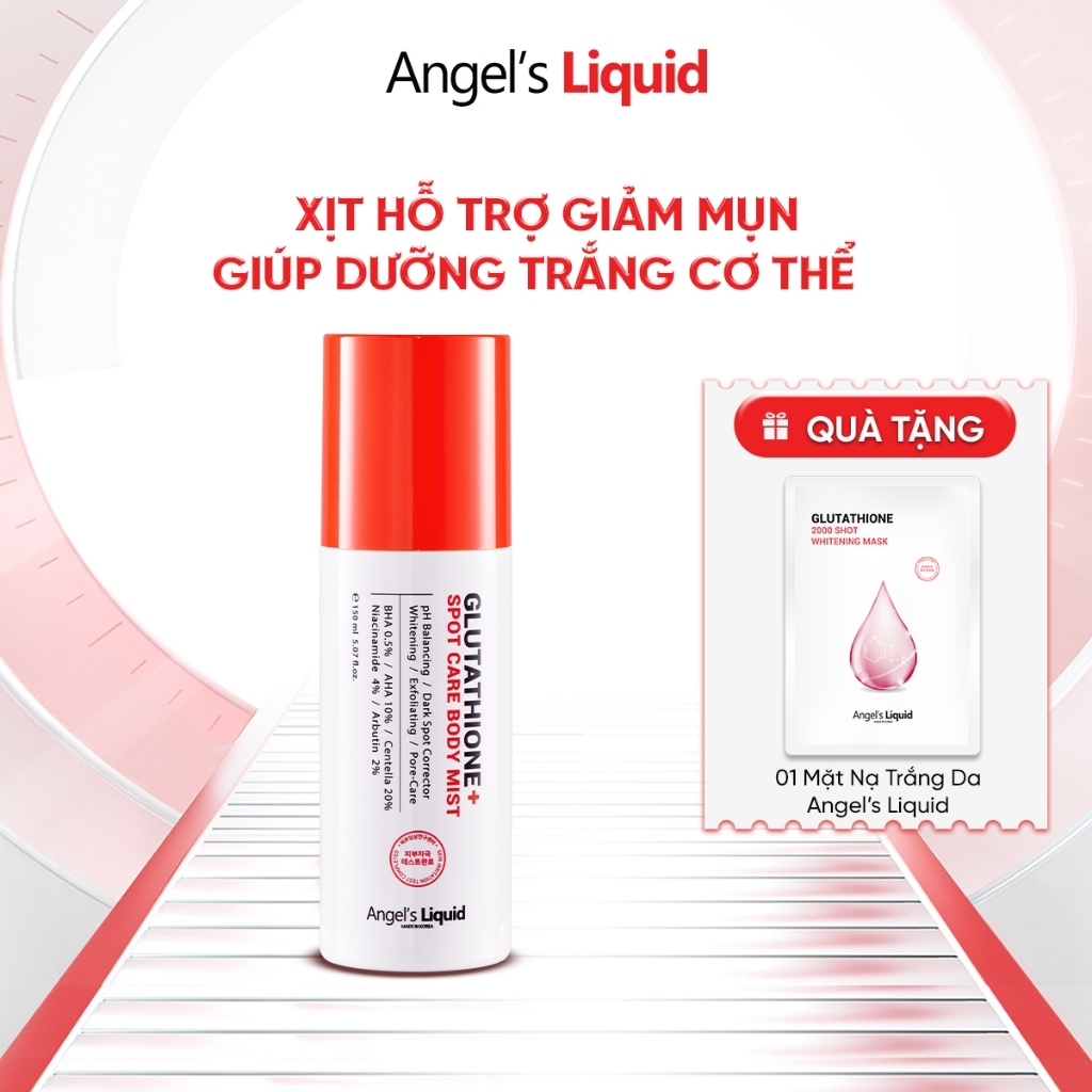 Xịt Giảm Mụn Lưng Sáng Da Cơ Thể Angel's Liquid Glutathione+ Spot Care Body Mist 150ml