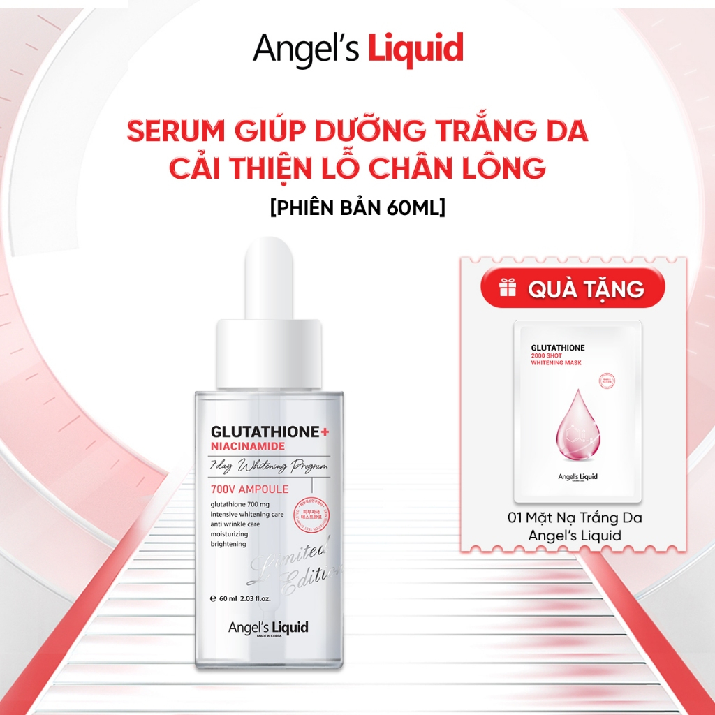 [PHIÊN BẢN 60ML] Serum Giúp Dưỡng Trắng Cải Thiện Lỗ Chân Lông Angel's Liquid Glutathione + 5% NIACINAMIDE 60ML
