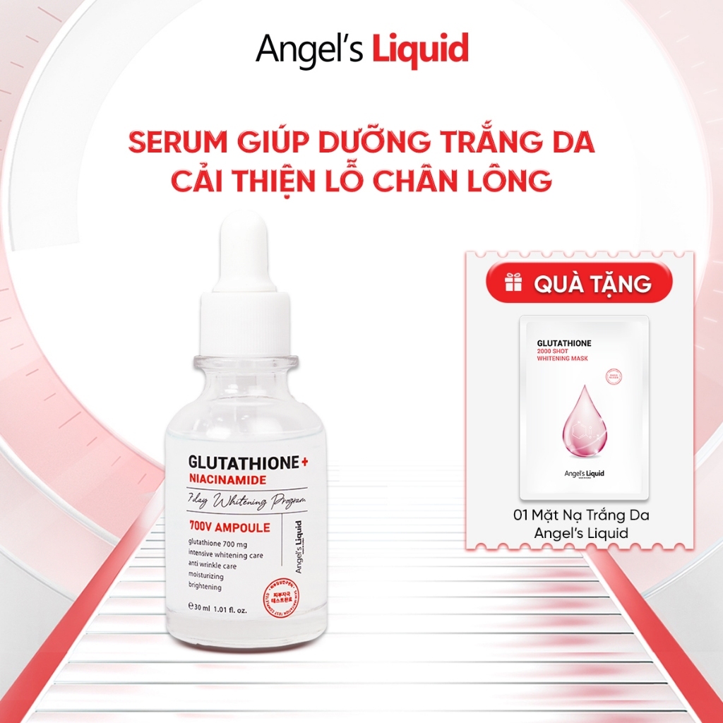 Serum Dưỡng Trắng Se Khít Lỗ Chân Lông Angel's Liquid Glutathione + Niacinamide Ampoule 30ml