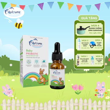 Men vi sinh cho bé Avisure Probiotic+ bổ sung bào tử lợi khuẩn đa chủng giúp bé hết táo bón 20ml