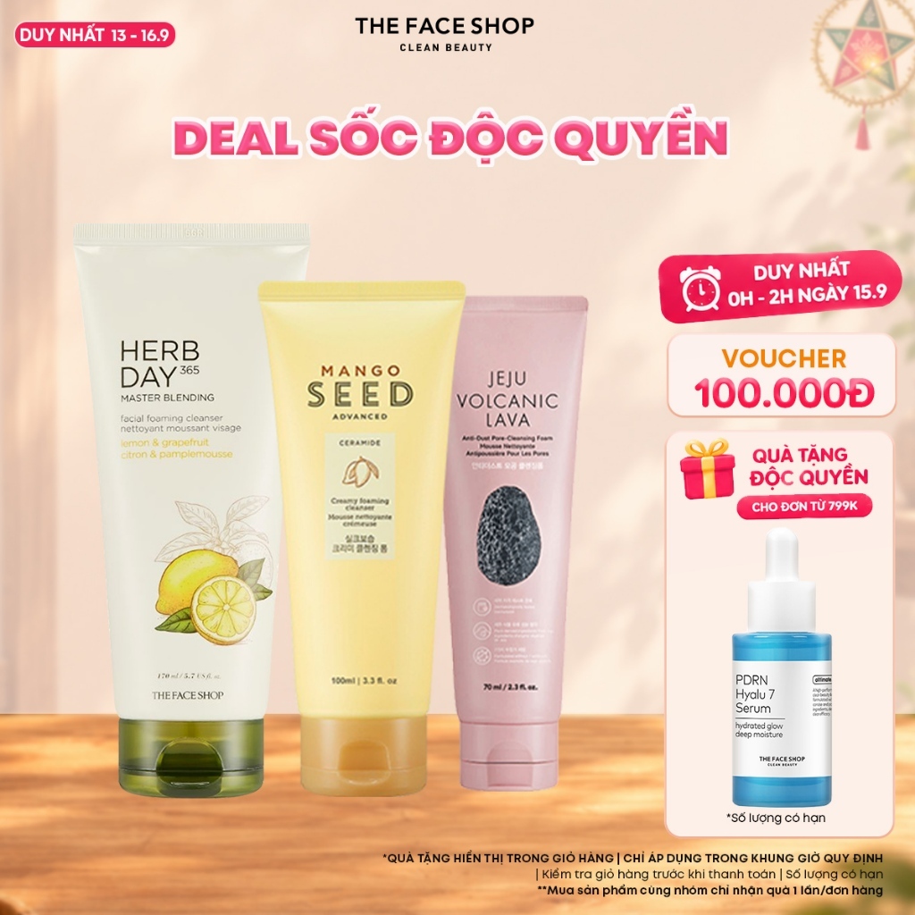 [FS]Combo 3 Sữa Rửa Mặt THE FACE SHOP Dành Cho Mọi Loại Da (mix nhiều loại)