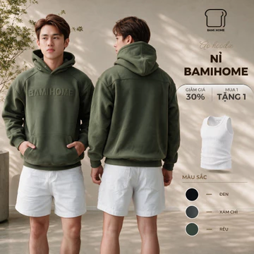 Áo Hoodie Nam Nỉ Bông BAMIHOME Dày Dặn Cao Cấp, Form Basic Unisex, Co Giãn Tốt, Áo Khoác Hoodie Nam Nữ AHD012