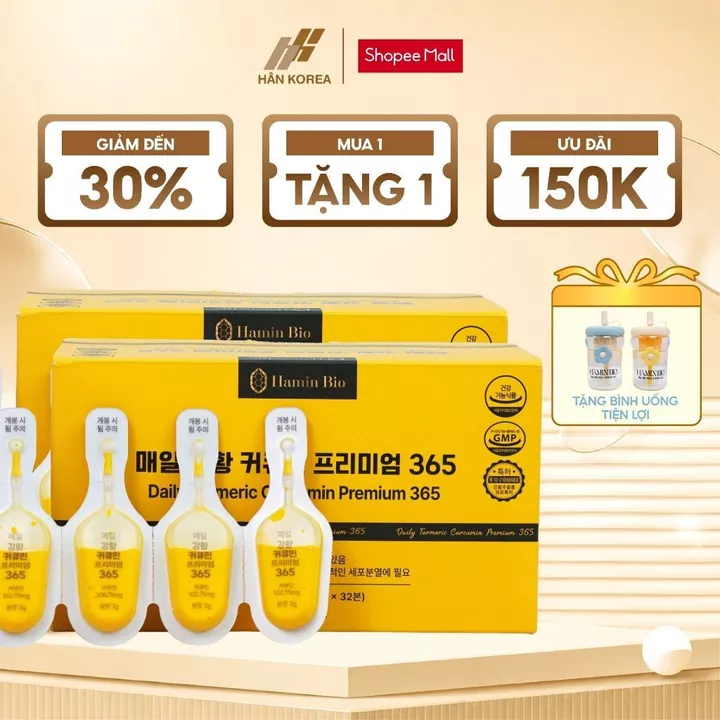 Combo 2 Hộp Nghệ Nano 365 Hamin Bio, Tinh Nghệ Nano Premium Dạ Dày Khỏe, Da Sáng Đẹp