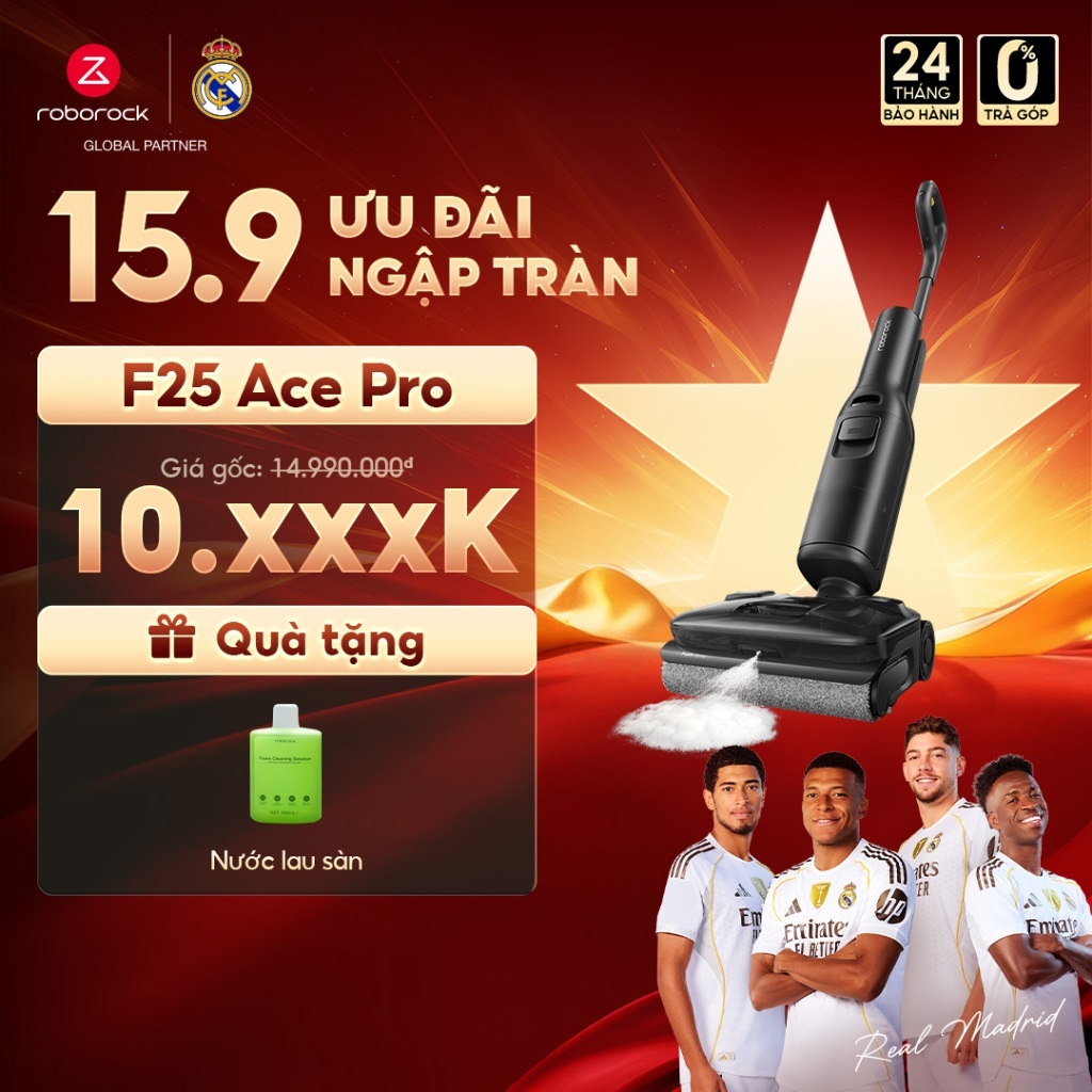 Roborock F25 Ace Pro máy hút bụi lau nhà tạo bọt | Lực hút 25.000pa | Tự động giặt sấy | Bảo hành 2 năm