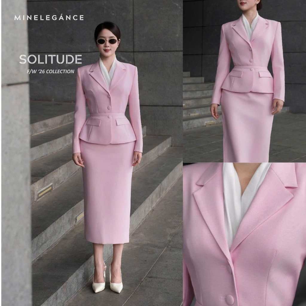 MINELEGÁNCE | SET ÁO VEST & CHÂN VÁY BÚT CHÌ THANH LỊCH, SANG TRỌNG - MIN274