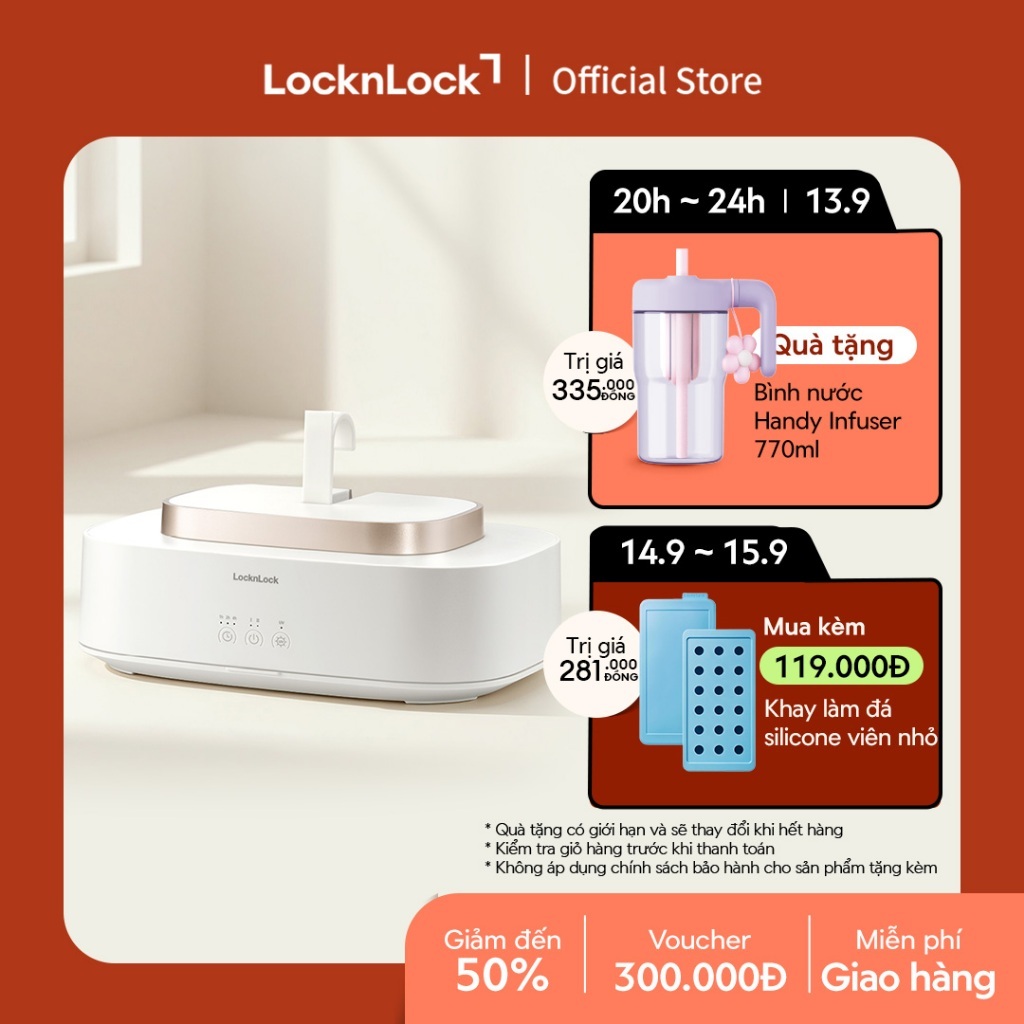 Máy sấy khử khuẩn quần áo LocknLock Cloth sterilizer dryer END112IVY thiết kế nhỏ gọn, công nghệ sưởi PTC