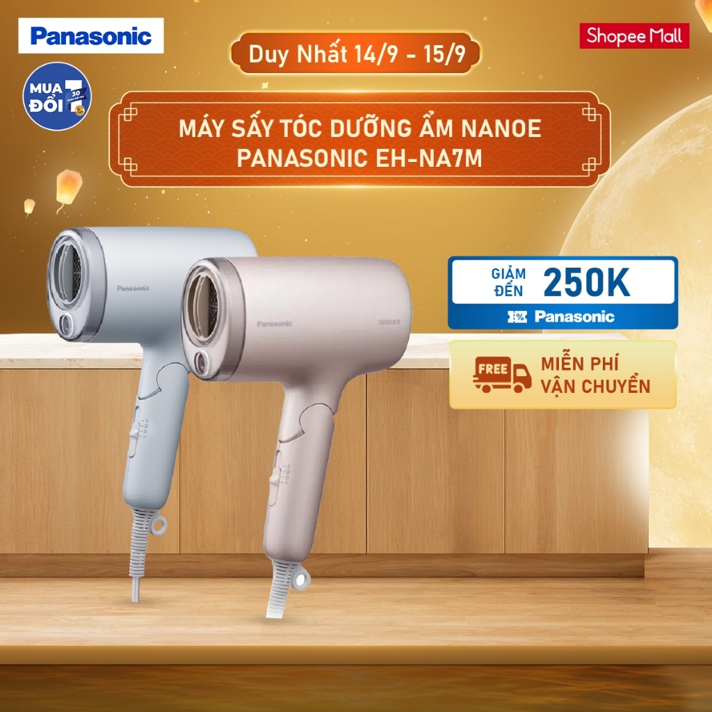 Máy sấy tóc dưỡng ẩm nanoe Panasonic EH-NA7M mái tóc khỏe và đẹp hơn - Có thể gập