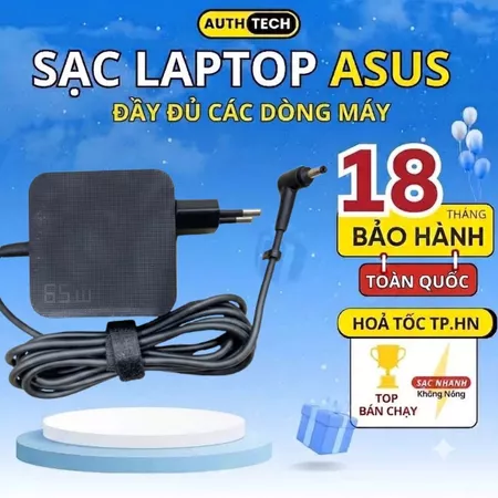Sạc Laptop Asus 65W/90W, Sạc Asus Chân Nhỏ/To, Cục Sạc Máy Tính Asus Vivobook, BẢO HÀNH 24 THÁNG