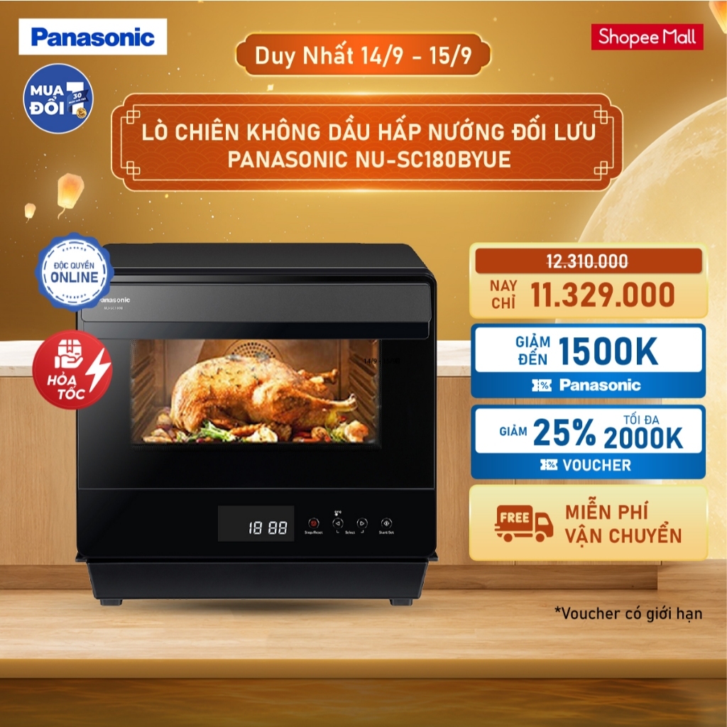 Lò chiên không dầu hấp nướng đối lưu Panasonic NU-SC180BYUE 20 lít - Chính Hãng