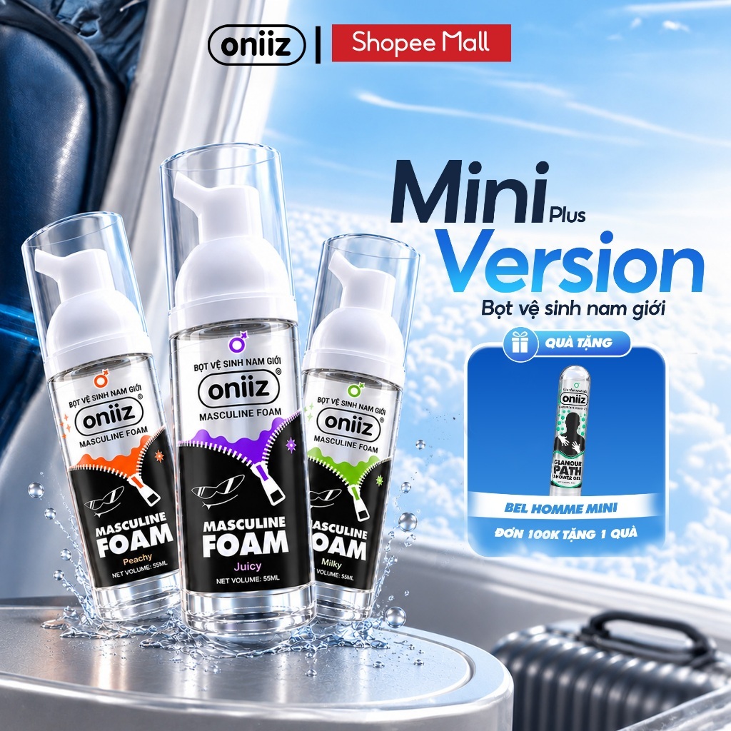 Bọt Vệ Sinh Nam Giới Oniiz Minisize 55ml - Dung Dịch Vệ Sinh Nam Tạo Bọt, Kháng Khuẩn, Khử Mùi,  Hương Cocktail Lôi Cuốn