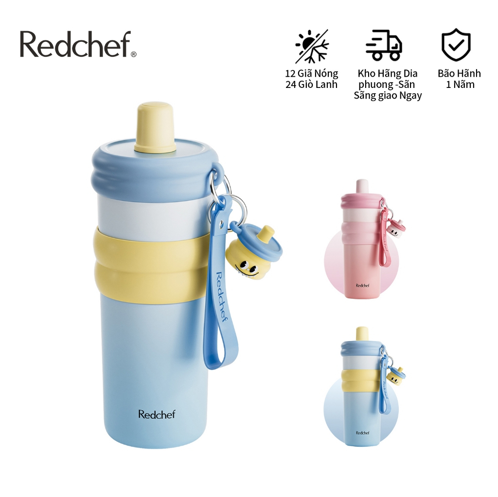 Redchef bình giữ nhiệt 580ml có ống hút – Dùng được nước nóng và lạnh, thiết kế thời trang