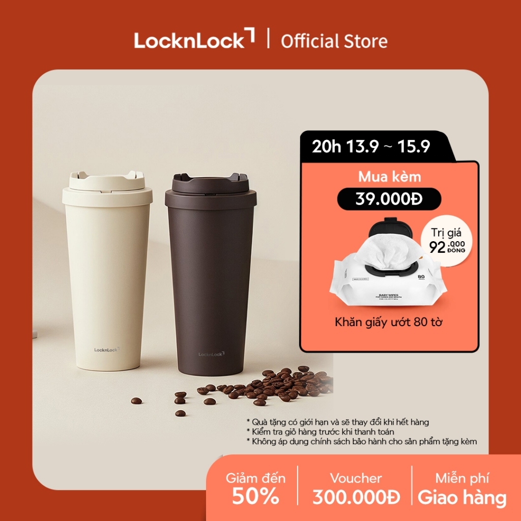 Bình giữ nhiệt LocknLock Energetic ceramic tumbler LHC3414 bằng thép không gỉ 304 phủ sứ dung tích 550ml - 2 Màu