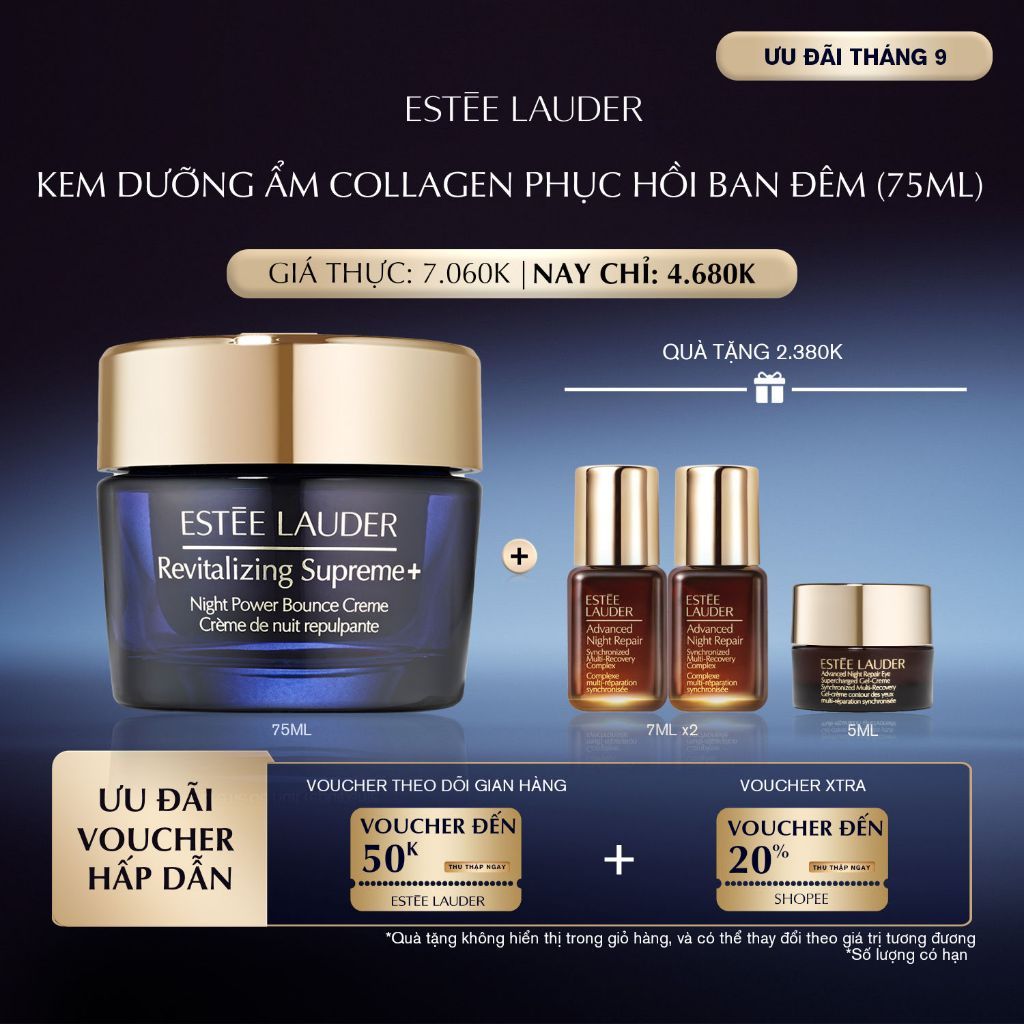 Kem dưỡng ẩm collagen phục hồi ban đêm Estee Lauder Revitalizing Supreme+ Night Power Bounce Creme 75ml
