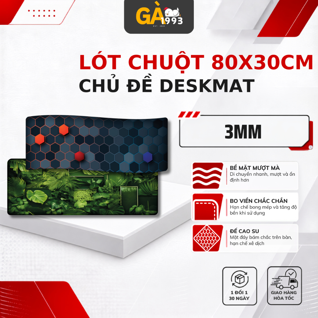 Lót chuột dày 3mm, lót chuột cỡ lớn 80x30cm Deskmat hoa văn,phong cảnh,vũ trụ mặt vải in sắc nét