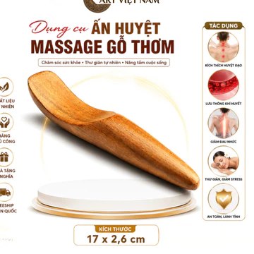 Dụng cụ ấn huyệt, cạo gió bằng gỗ thơm, dụng cụ massage xà cầy thư giãn cơ thể | MỸ NGHỆ ART