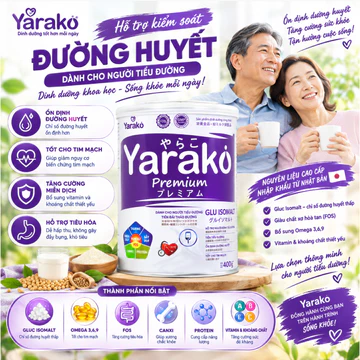 Sữa Tiểu YARAKO PREMIUM GLU ISOMALT Sữa Cho Người Tiểu Đường Và Tiền Đái Tháo Đường 400g/900g